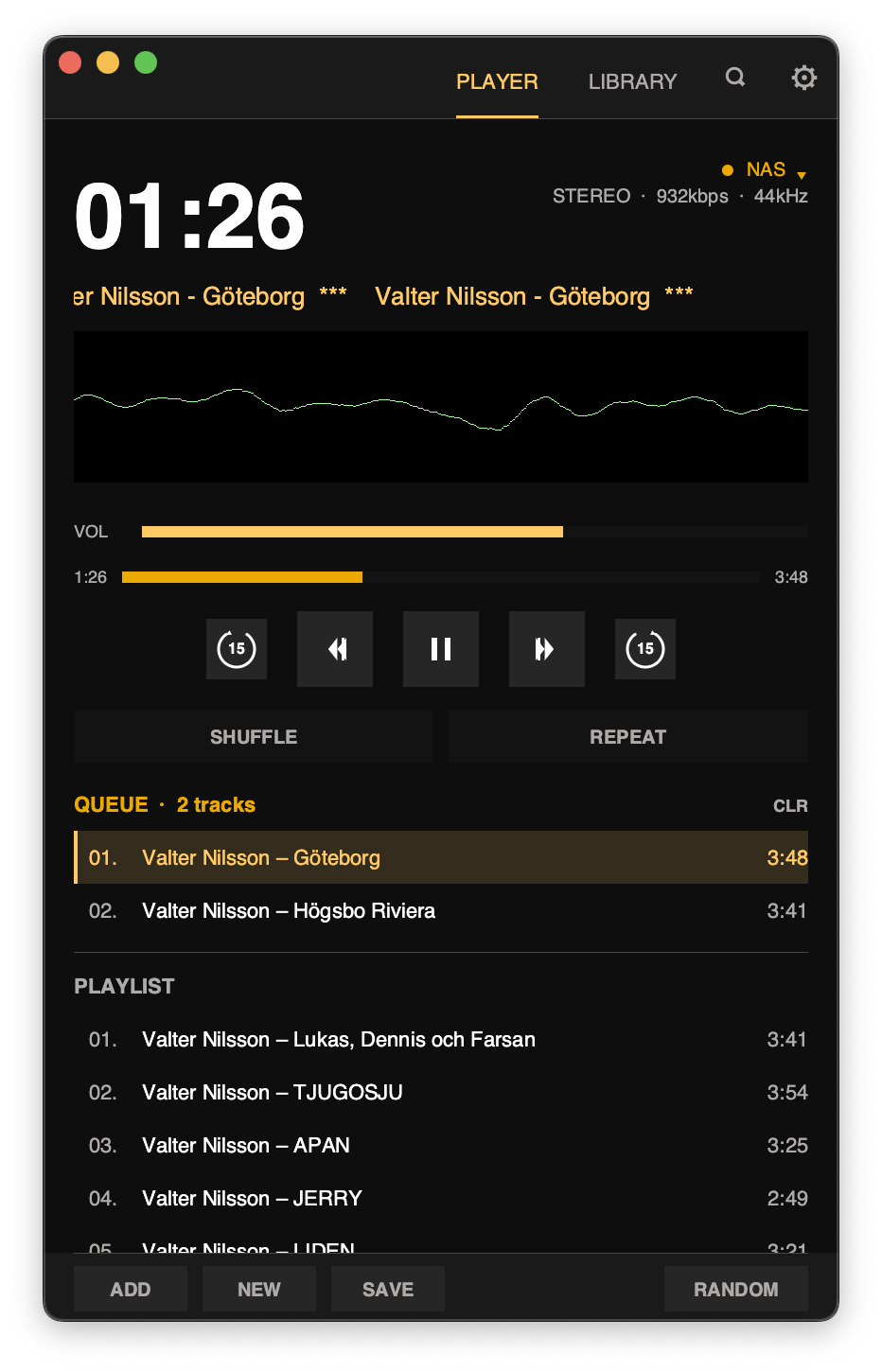 Moosic Modern UI — Playback