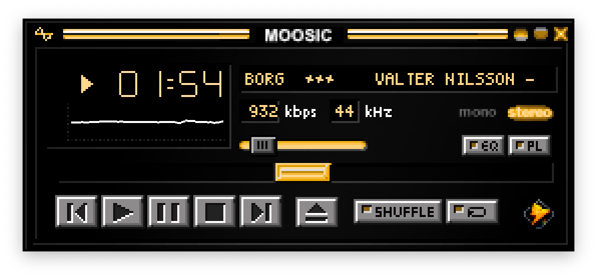 Moosic Retro UI — Playback